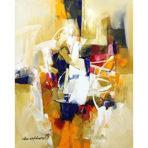 Mashkoor Raza, 24 x 30 Inch, Oil on Canvas, Abstract Painting, AC-MR-214